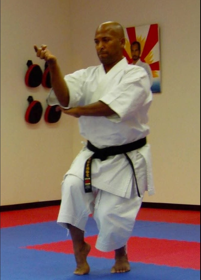 Sensei Moises de la Cruz demonstrating karate